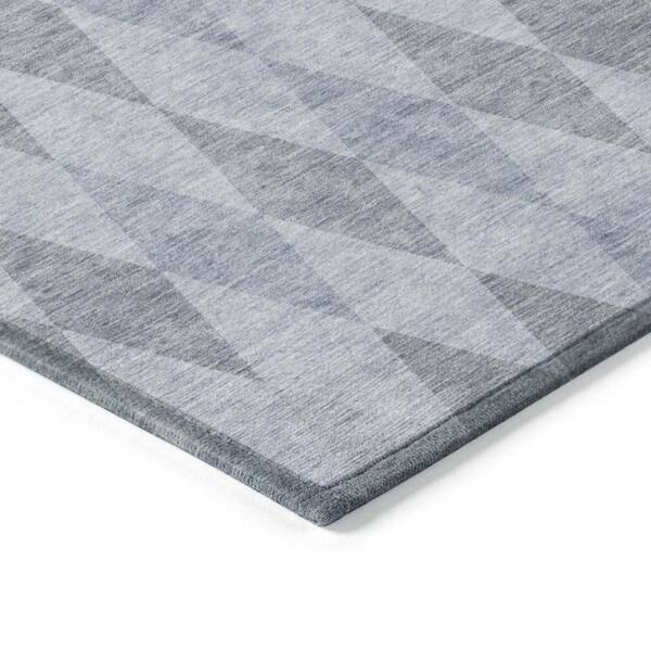 Denim Blue 10 ft. x 14 ft. Woven Geometric Rectangle Indoor/Outdoor Area Rug