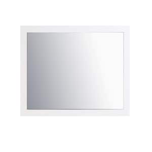 Sun 36 in. W x 30 in. H Framed Rectangular Bathroom Vanity Mirror in Gloss White