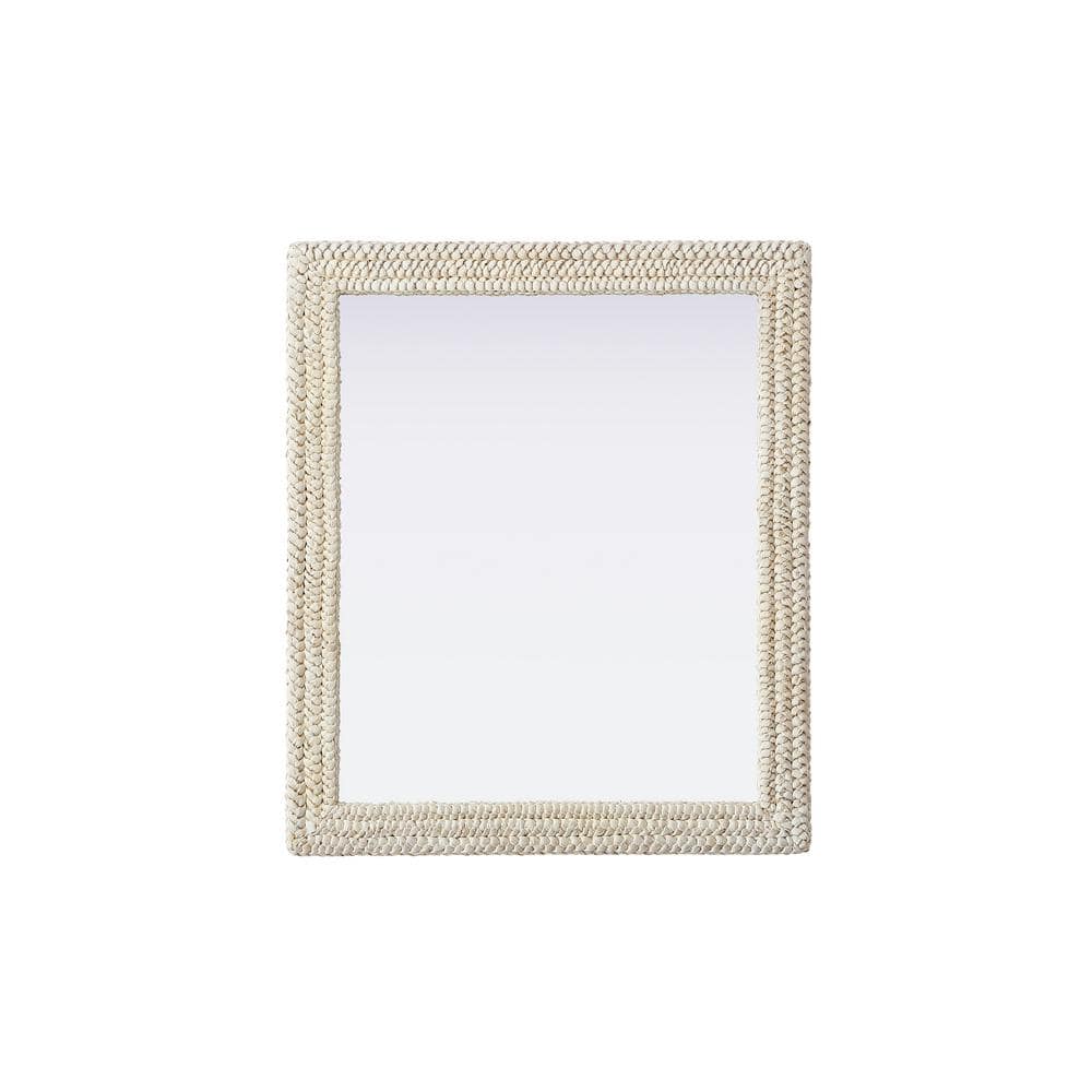Timeless Home Linen White 36 in. W x 42 in. H Cornhusk Wall Mirror