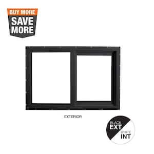 71.5 in. x 35.5 in. Select Series Left Hand Horizontal Sliding Vinyl Black Window with White Int, HPSC Glass and Screen