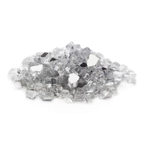 1/2 in. Silver Tempered Reflective Fire Glass (25 lbs. Bag)