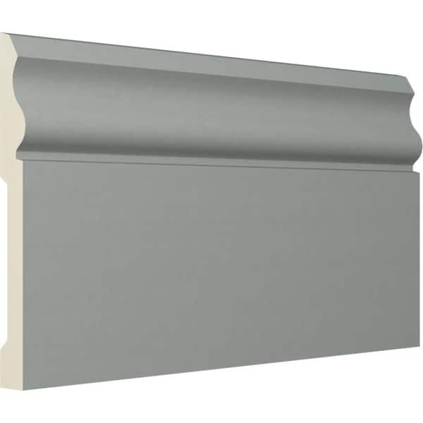 5/8 in. x 5 1/2 in. x 94 1/2 in. Primed Polyurethane Baseboard Moulding (1-Piece − 7.88 Total Linear Feet)