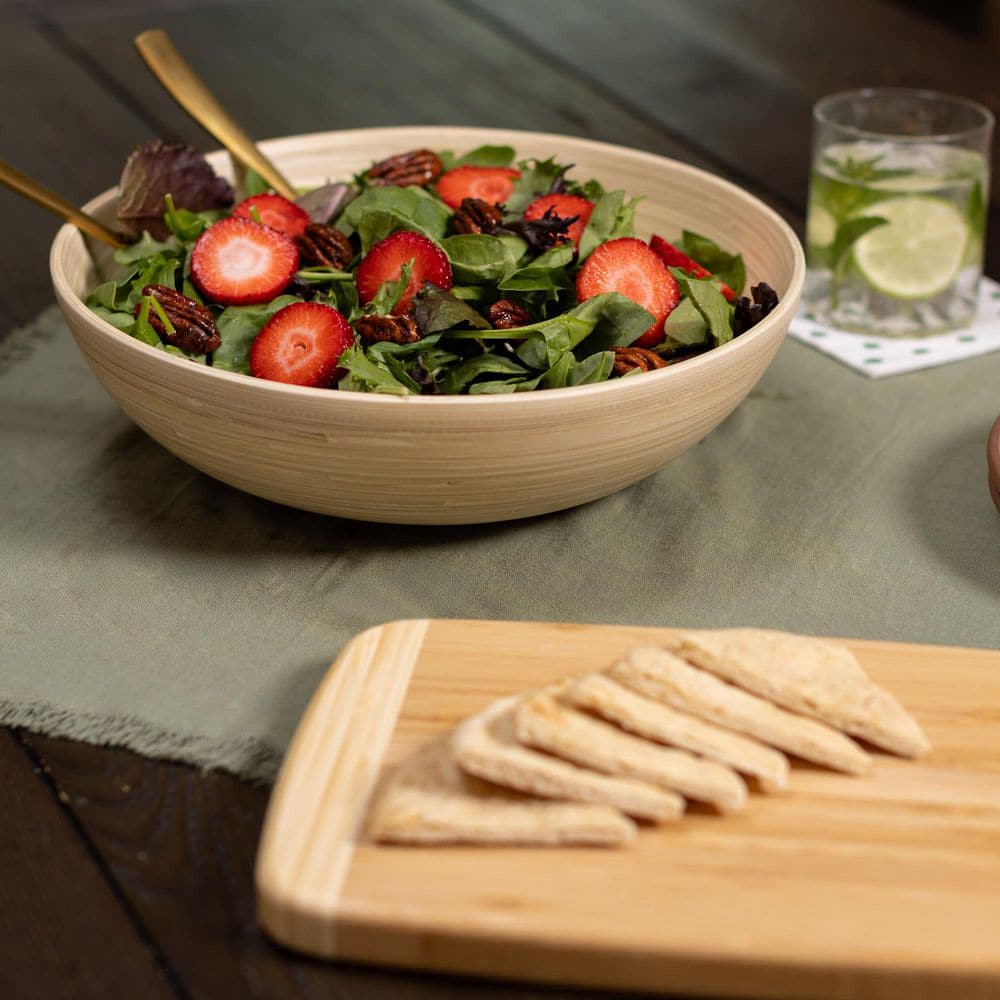 Lexa 12 in. 108.8 fl. oz Natural Brown Bamboo Serving Bowl price history on PriceWatchPro