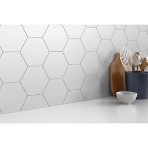 Code White Hexagon Smooth 5.91 in. x 6.90 in. Ceramic Wall Tile (6.24 sq. ft. / case)