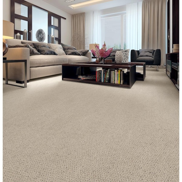 Poppy Color Adobe Beige 42 oz. SD Polyester Pattern Installed Carpet