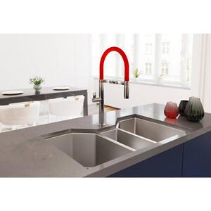 Undermount Stainless Steel 35 in. 16-Gauge Triple Bowl Kitchen Sink