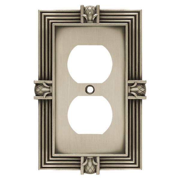 Liberty Pewter 1-Gang Duplex Outlet Wall Plate (1-Pack)