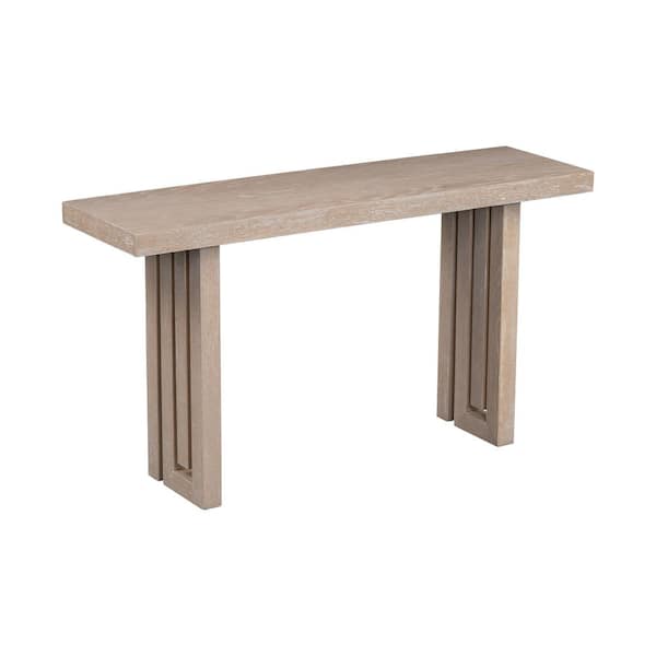 Polibi 59 in. Natural Rectangle Wood Console Table
