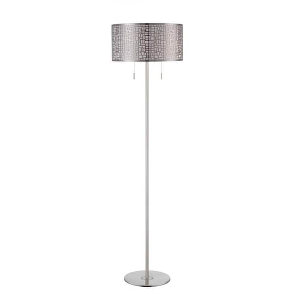 Filament Design 59.75 in. 2-Light Polished Steel Floor Lamp
