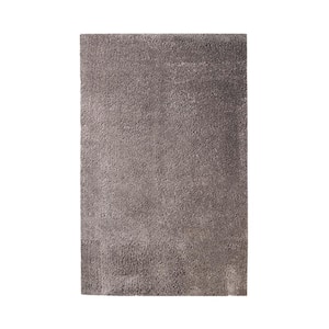 Berlin Taupe 8 ft. x 10 ft. Solid Plush Shag Indoor Area Rug