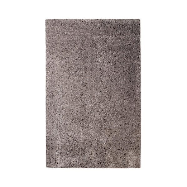SUPERIOR Berlin Taupe 8 ft. x 10 ft. Solid Plush Shag Indoor Area Rug