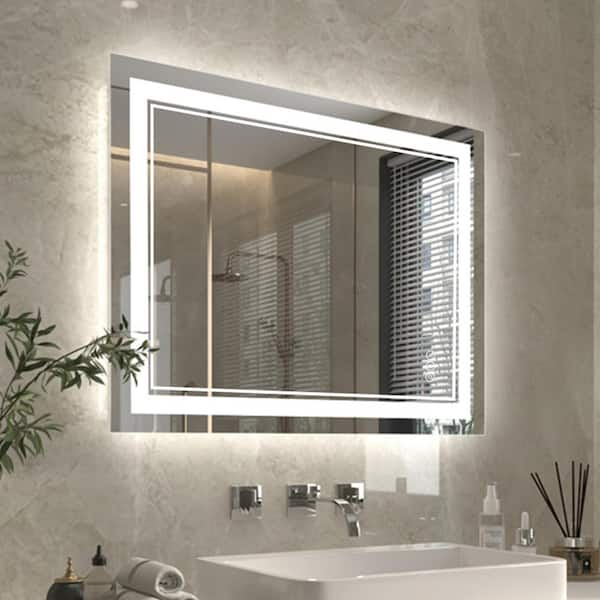 ExBrite Exbritre 36 in. W x 28 in. H Rectangular Frameless Anti-Fog ...