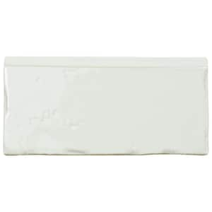 Novecento Zocalo Blanco Viejo 2-1/2 in. x 5-1/8 in. Glossy Ceramic Wall Tile Trim