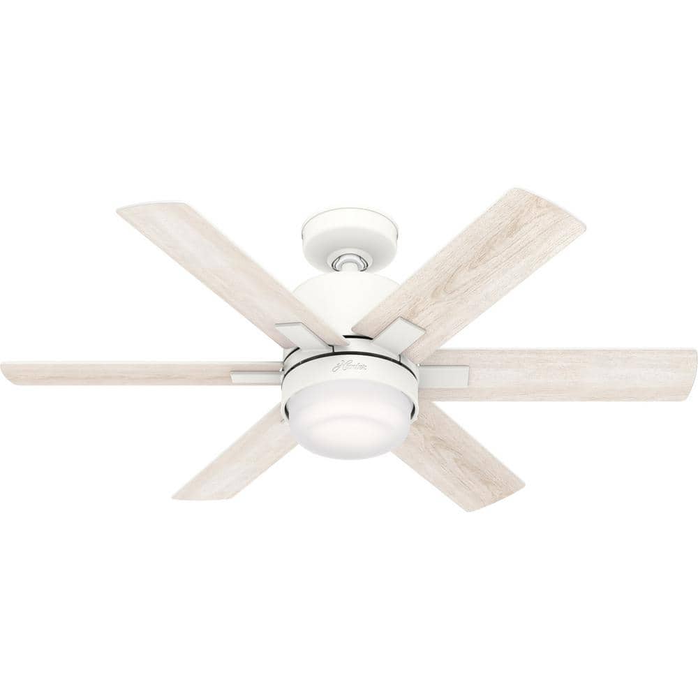 Hunter Radeon 44 in. Indoor Matte White Smart Ceiling Fan with Light Kit and Wall Switch 50955 Sansujyuku sansujyuku.com