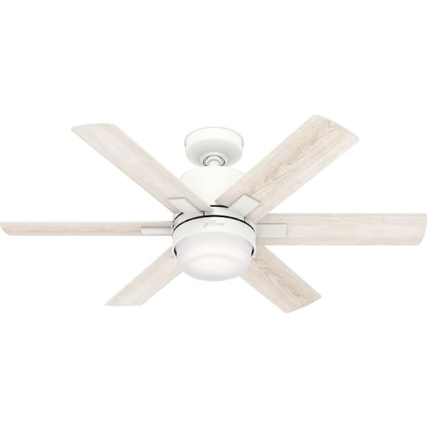 Hunter Radeon 44 in. Indoor Matte White Smart Ceiling Fan with Light Kit and Wall Switch