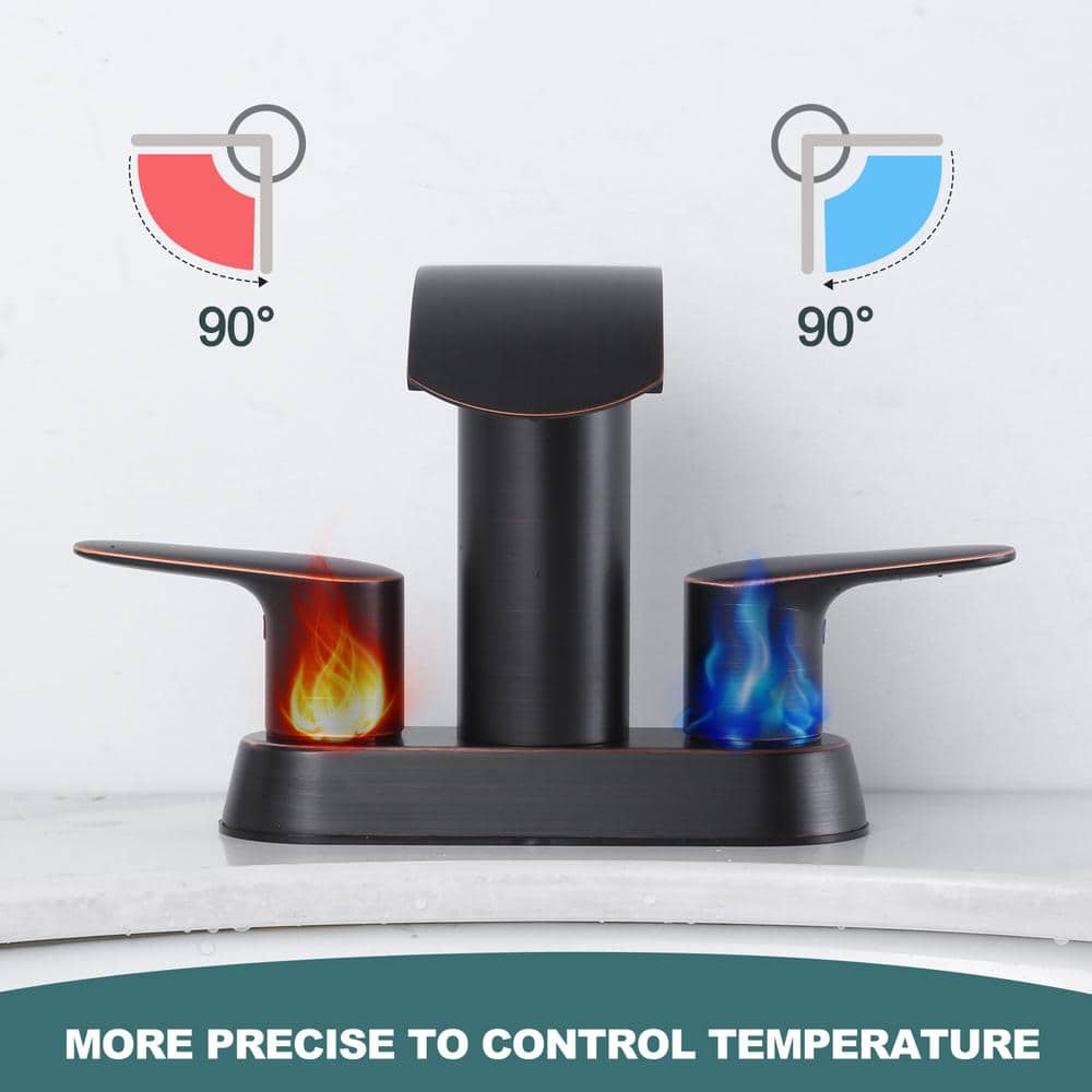 Oil Rubbed Bronze Double Handle Waterfall Bathroom Faucet