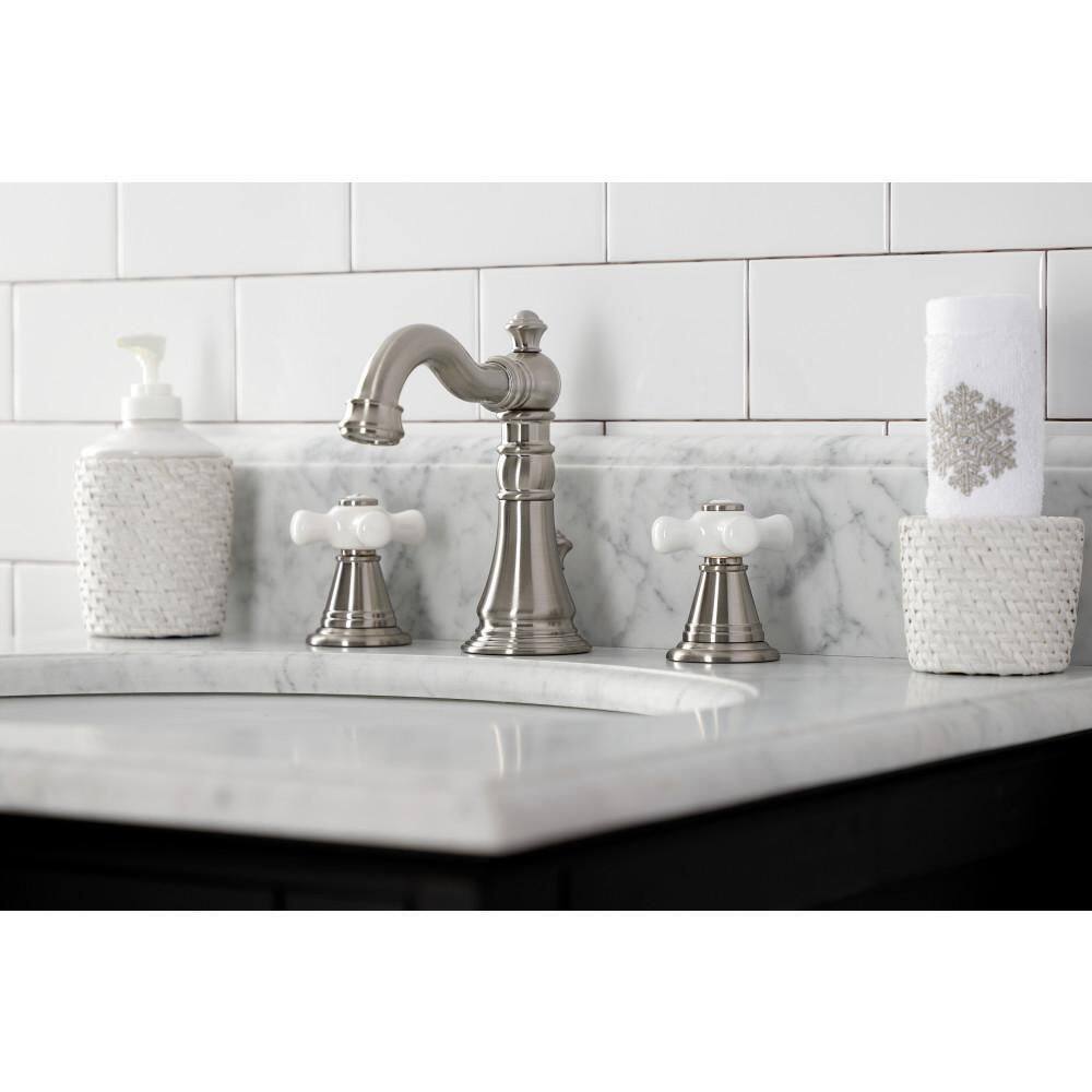 Victorian Elegance 8'' Widespread Brushed Nickel Bathroom Faucet