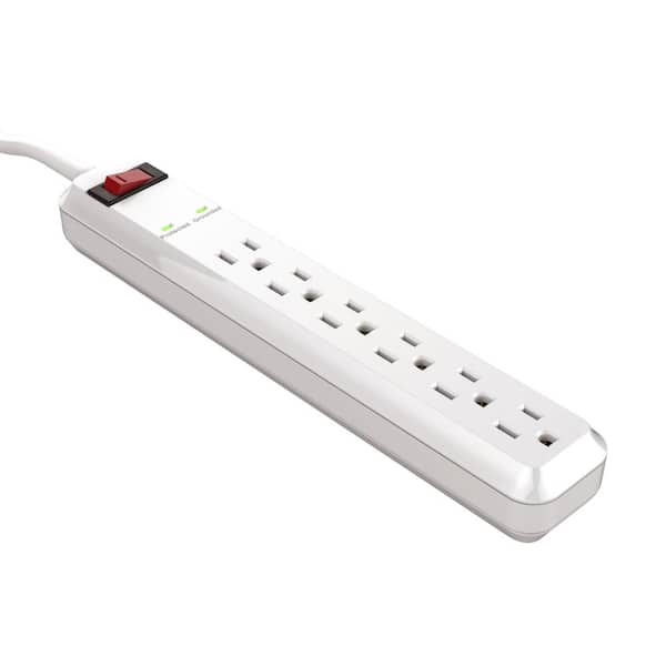 6 Power Strip Surge Protector With 3 Ft Cord Ylpt 91 The Home Depot - Diy Power Strip Surge Protector