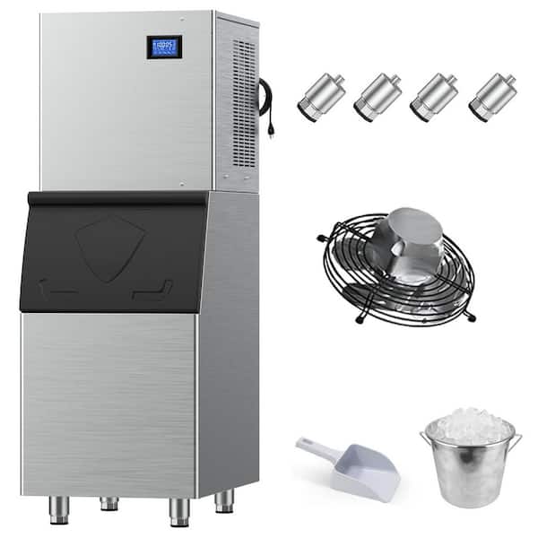 22.5 in. 500 lbs. Per Day Split Commercial Freestanding lce Maker in Silver 156-Full Size High-Density lce Cubes/Cycle