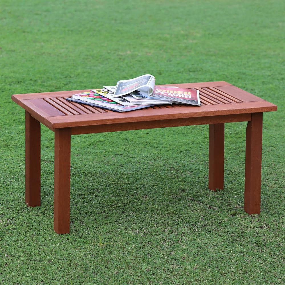 Tioman Teak Hardwood Outdoor Coffee Table in Dark Red Meranti