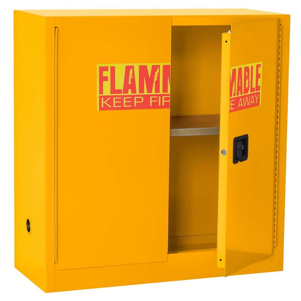 Ventilated Cabinet, 12 Gauge, 30 Yellow Bins, 36 x 24 x 78