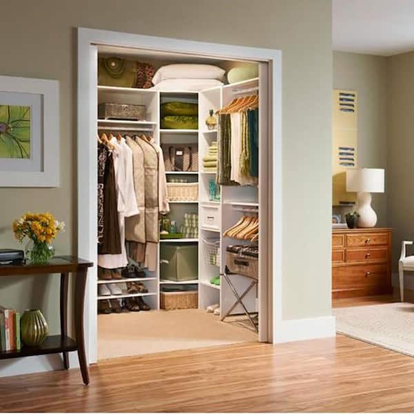 Selectives 29 in. W White Corner Base Organizer for Wood Closet System