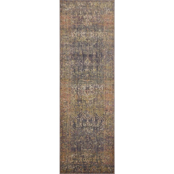 Jean Stoffer Bradbury Ink / Multi 2 ft. 6 in.  x 12 ft.  Contemporary Runner Rug