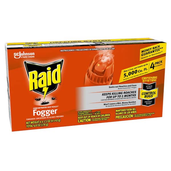 Raid 1.5 oz. Deep Reach Insect Foggers (4-Pack) SCJ081595 - The