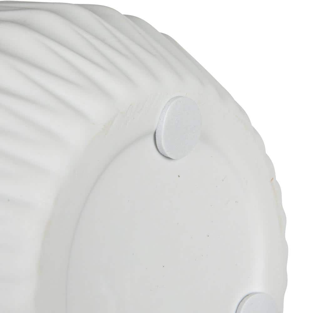 Matte White Ceramic Fluted Vase, 11.5"