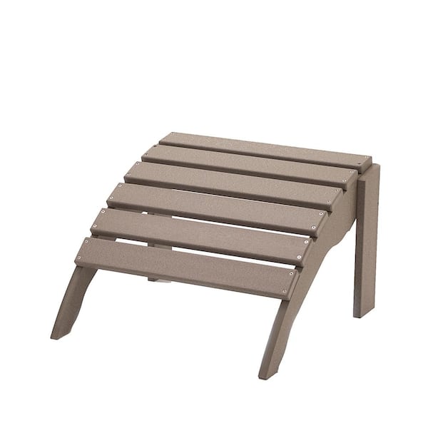 DUROGREEN Icon Weathered Wood Plastic Outdoor Ottoman