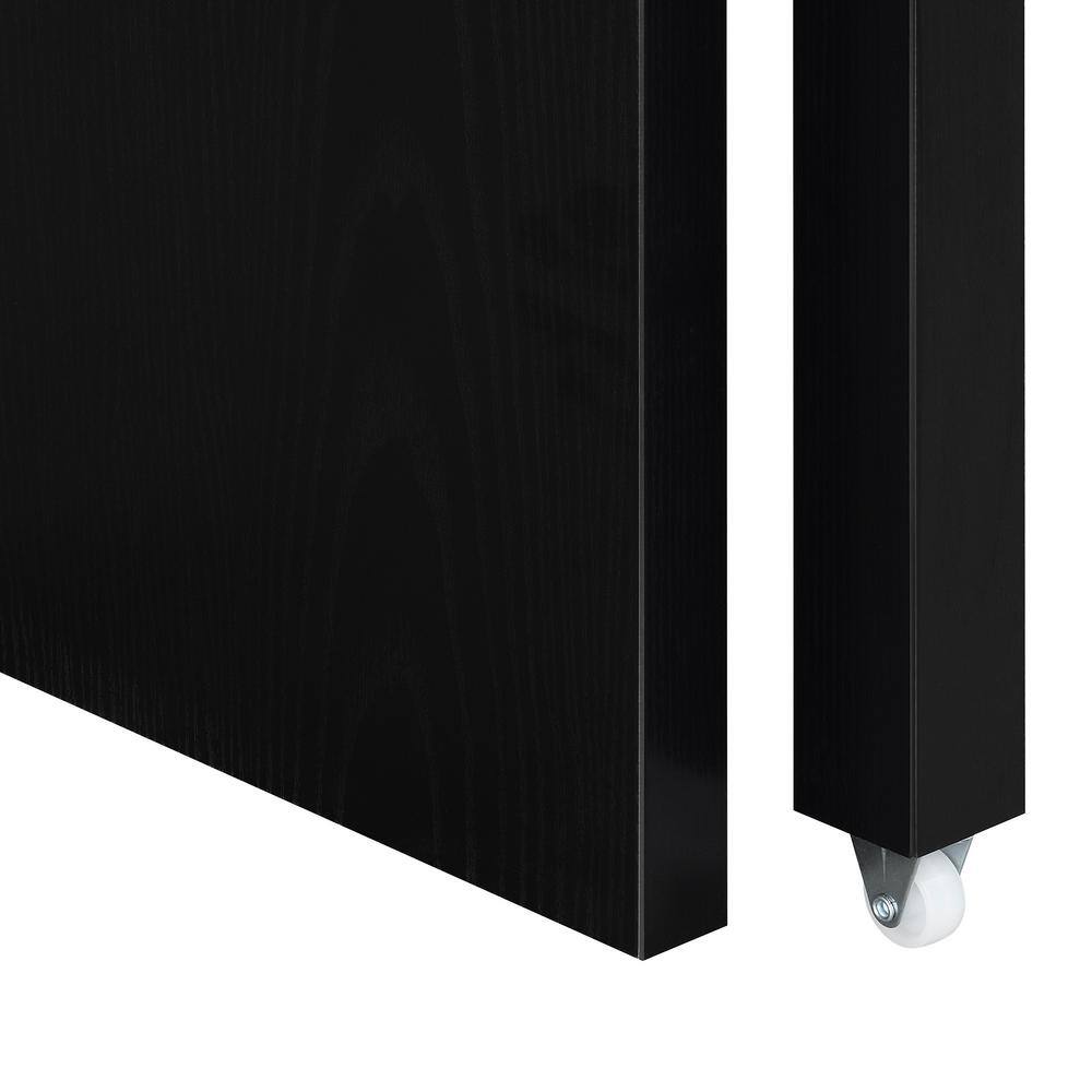 Modern Black Expandable Console/Desk with Sliding Drawer and Riser