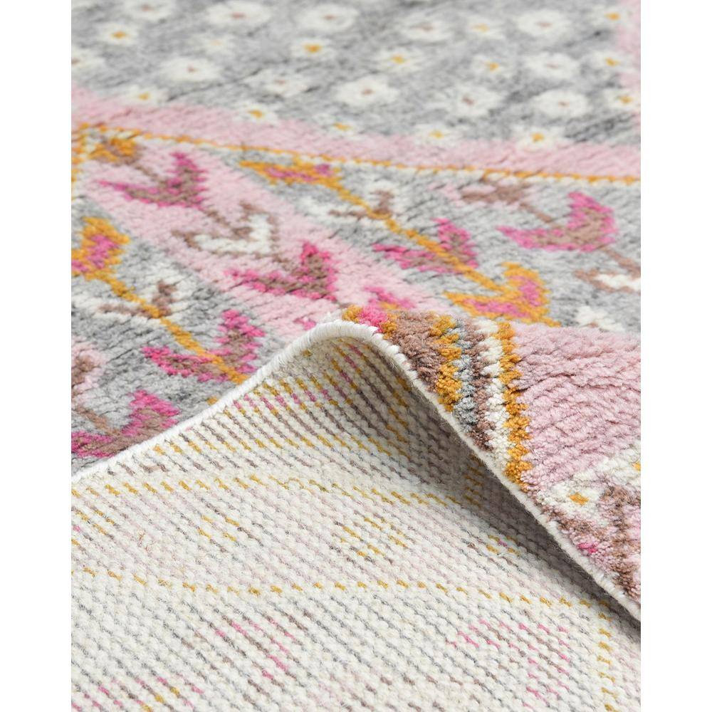 Hudson Hand-Knotted Pink and Gray Wool Area Rug 3' x 5'