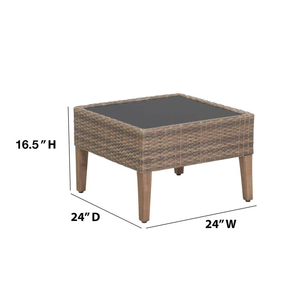 Isla 4-Piece Stone Gray Wicker Outdoor Conversation Set