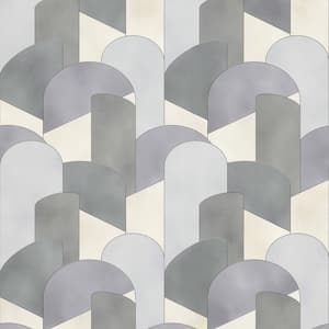 ELLE Decoration Collection Grey/Silver/Beige Graphic Design Vinyl on Non-Woven Non-Pasted Wallpaper Roll(Covers 57sq.ft)