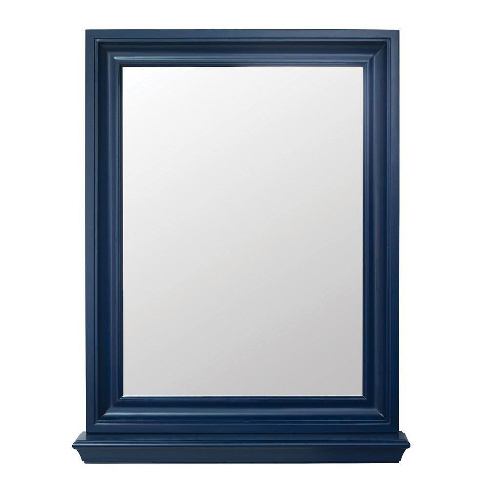 Cherie Royal Blue Rectangular Wood Bathroom Vanity Mirror