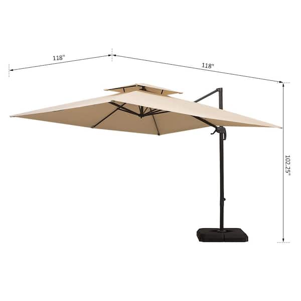 44 x 84 patio umbrella Outsunny 10' Offset Patio Umbrella w/ Cross-Base, Rotate, Cover,