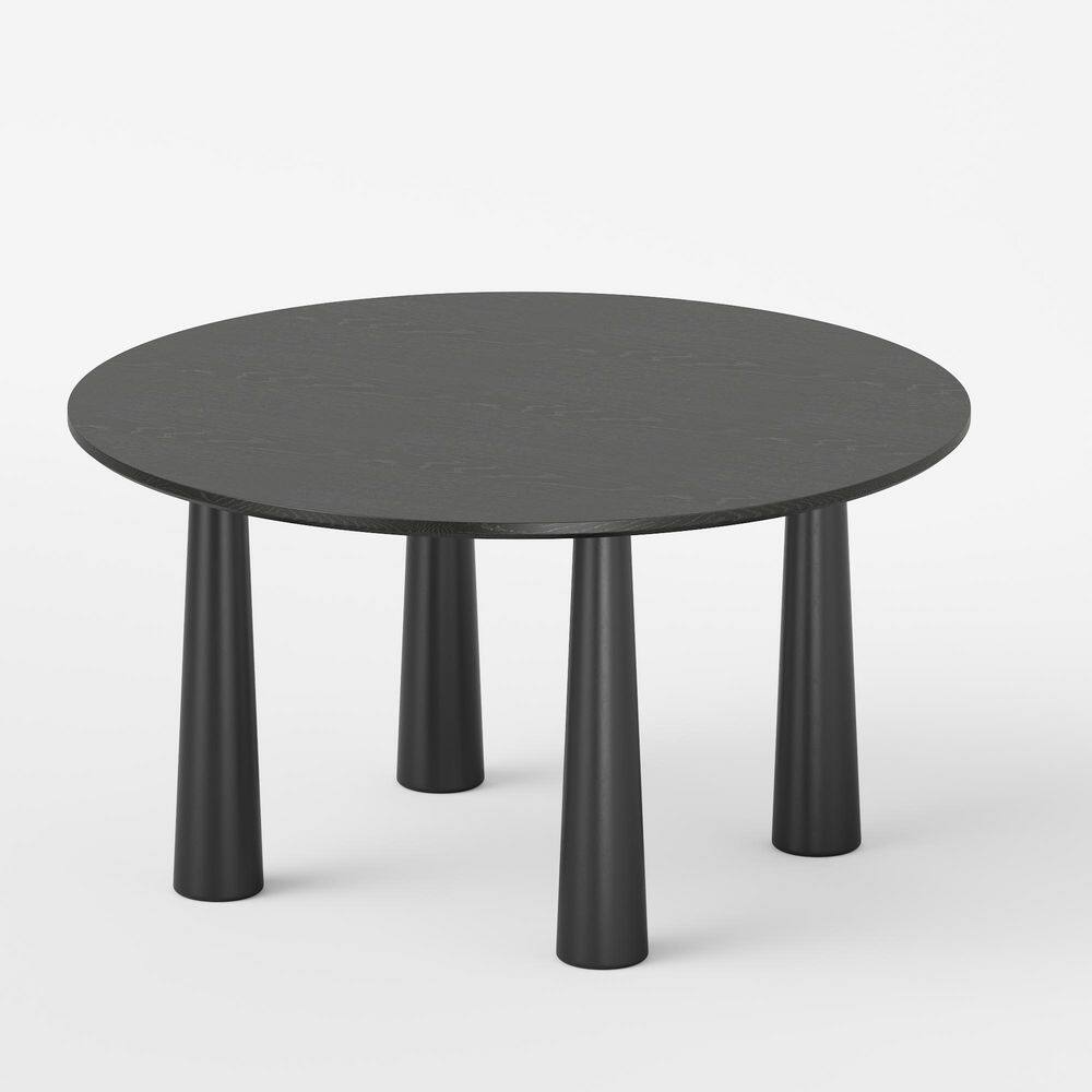 Round Black Solid Wood 59 in. Kitchen Tables 4 Legs Dining Table Seats 8