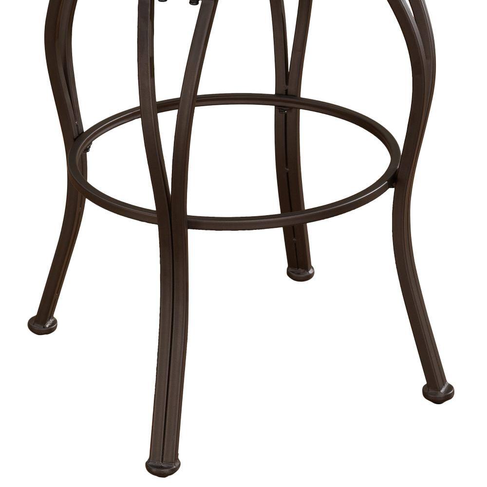 26'' Brown Metal and Leather Swivel Counter Stool