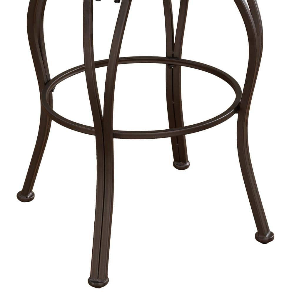 Gray Adjustable Swivel Saddle Style Wood and Metal Bar Stool