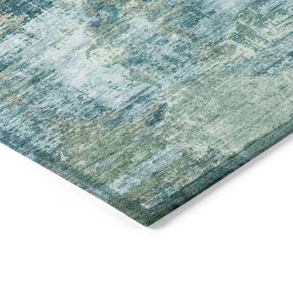 Chantille Machine Washable Indoor/Outdoor Abstract ACN2300 Teal 8 ft. x 10 ft. Area Rug