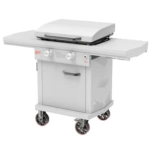 Series II 26 in. 2-Burner Propane SmartTemp™ Flat Top Grill / Griddle in Chalk Finish with Enclosed Cart and Hood