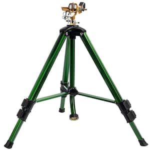 3848 sq. ft. Heavy-Duty Brass Impact Pulsating Sprinkler with Tripod Base for Garden Lawn Yard