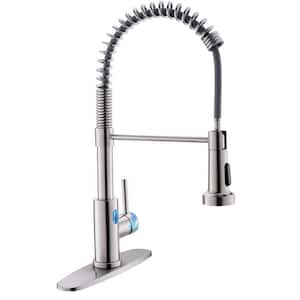 Touchless Single Handle Pull Down Sprayer Kitchen Faucet with LED Light Sink Faucet Motion Sensor Smart Hands-Free