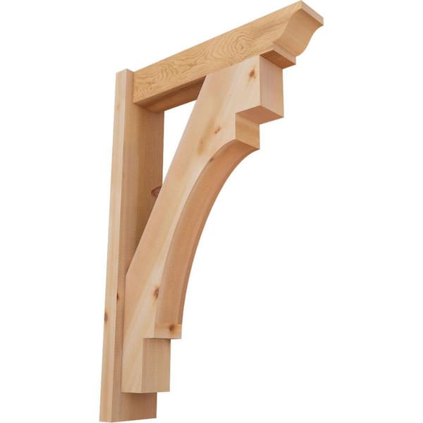 Ekena Millwork 6 in. x 34 in. x 22 in. Merced Traditional Smooth Western Red Cedar Outlooker