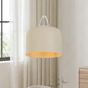 Cover 1-Light 11.2-in W Beige Scandinavian Tapered Dome Pendant Light for Kitchen Island and Dining Room