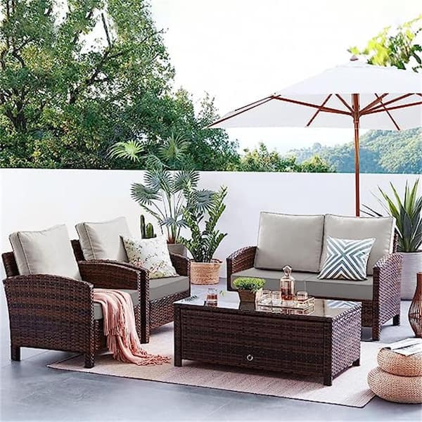 Waterproof Bench Pad Rattan Cushion with Memory Foam For Outdoor