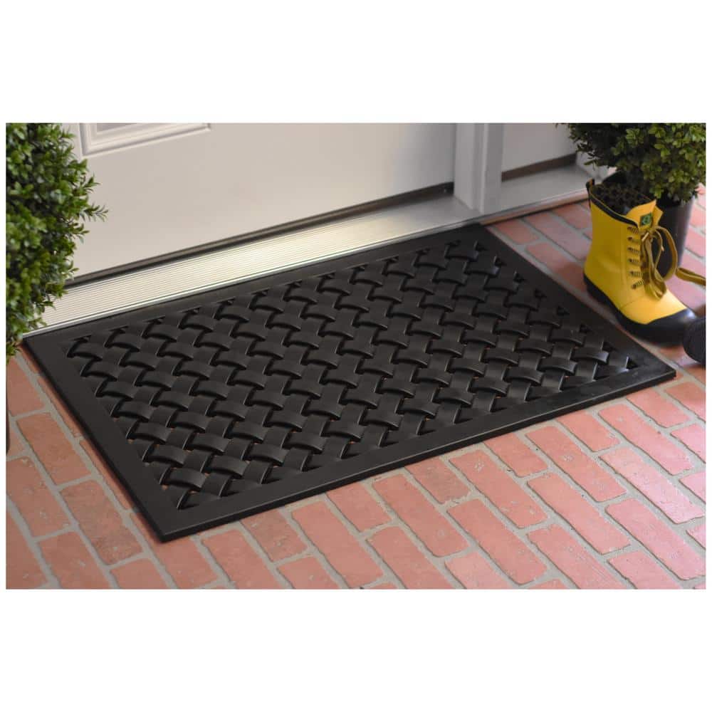 Elegant Wrought Iron Emulation Rubber Doormat 18" x 48"