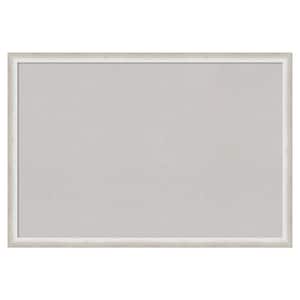 2-Tone Silver Wood Framed Grey Corkboard 38 in. x 26 in. Bulletin Board Memo Board