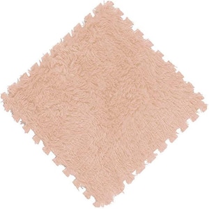 16 Pcs Foam Floor Mat Square Interlocking Carpet Tiles Play Mat Soft Climbing Area Rugs, 12 x 12 x 0.4 Inch CAMEL