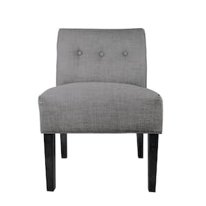 Samantha Obsession Grey Button Tufted Accent Chair
